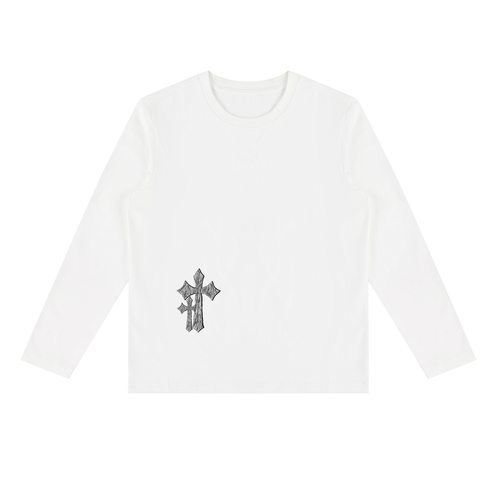 CROSS WHITE LONG SLEEVE TEE