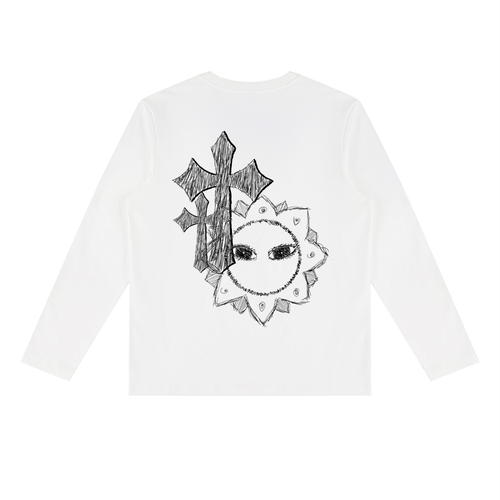 CROSS WHITE LONG SLEEVE TEE